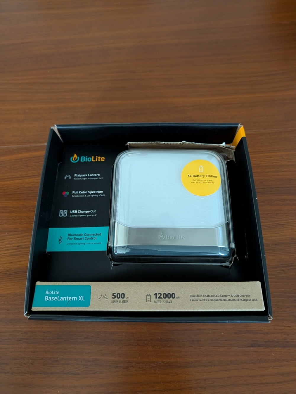 BioLite 500 Lumen 12000mAh Rechargeable LED Base Lantern & Power Bank Bluetooth